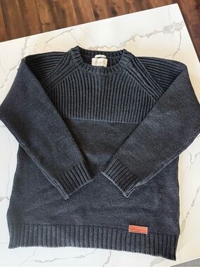 Peregrine Made in England 100% Pure New Wool Crewneck Sweater Charcoal Gray XXL